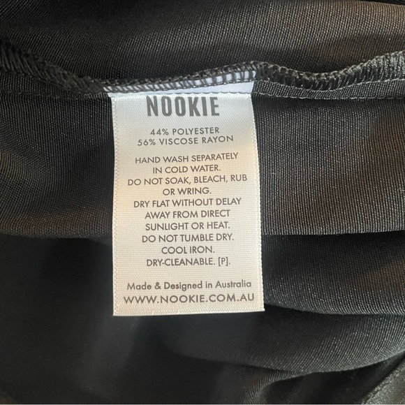 New! Nookie Virtue Black Satin One Shoulder Long Gown Maxi Dress 37680 - Picture 10 of 12